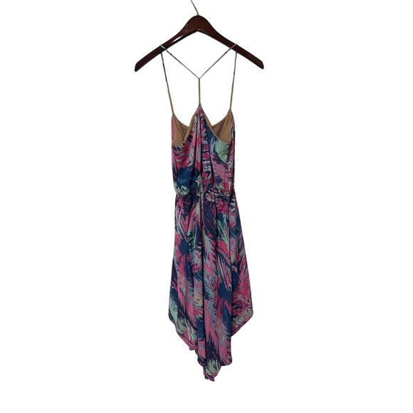 BCBGMaxazria Tropical Print Pink and Blue Dress, Size XS, KB406 - Picture 6 of 6